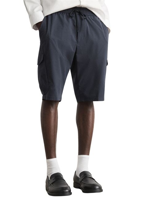 Pantaloncino cargo uomo blu in poliestere Boss Green | 50534318402